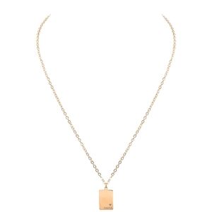 Kinsley Armelle Mama Rose Gold Engraved Rectangle Necklace NWT